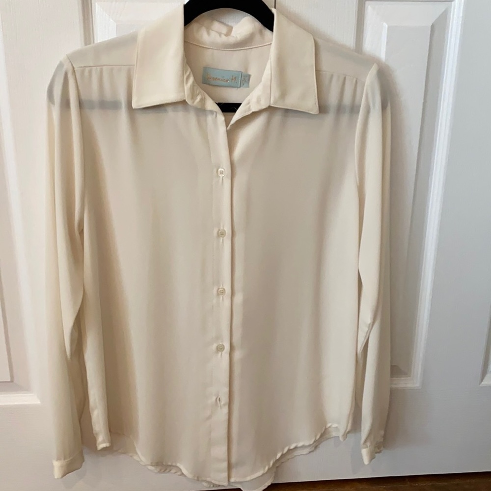 Veronica M Blouse Chiffon Cream sz Small